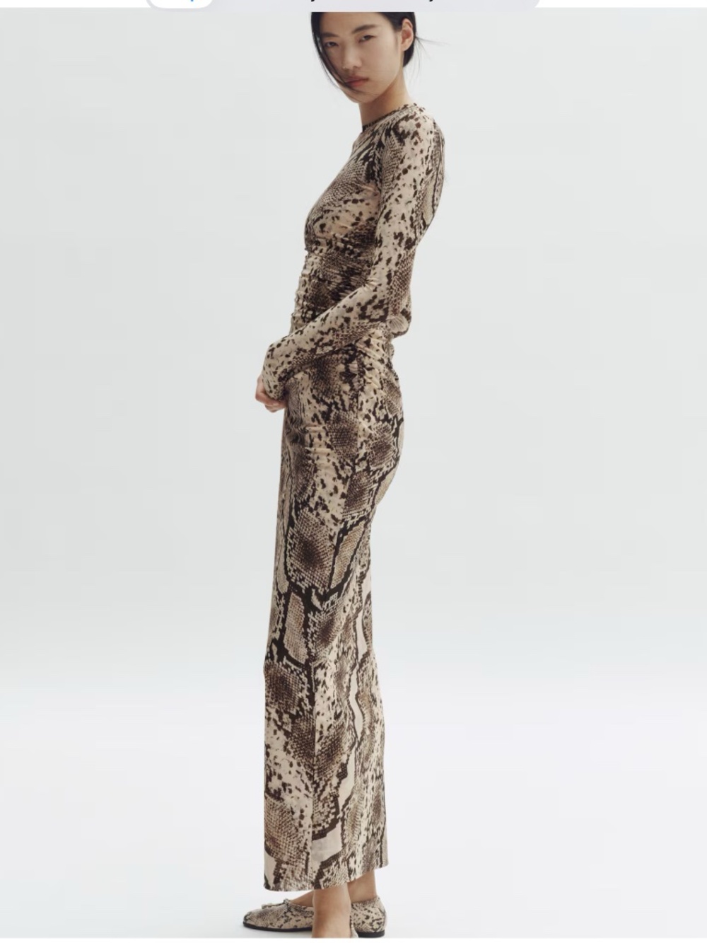 NWT Stella McCartney New Collection Reptile Maxi Mesh Long Sleeve Dress Size XXL - Picture 3 of 7